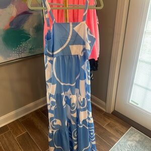 Blue and White Maxi Dress